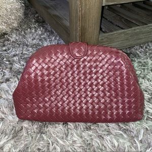 ❤️ Maroon Burgundy Woven Clutch ❤️